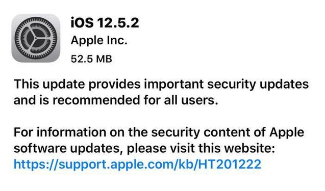 靖西苹果手机维修分享iOS12.5.2发布，建议所有老苹果用户安装 